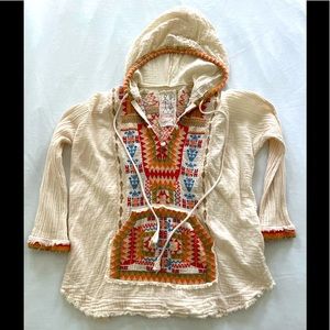 Johnny Was hooded gauze pullover